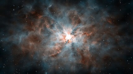 Obraz premium Colorful Nebula with Swirling Patterns Against a Starry Background