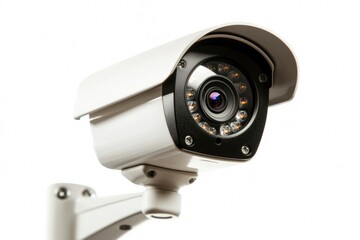 Close-up of security camera watching over area; surveillance of a property
