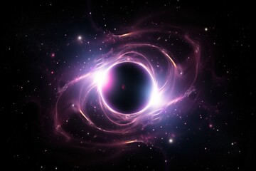 Obraz premium Cosmic black hole, glowing nebula, space background, science fiction