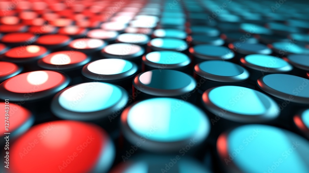 Poster abstract gradient background with dots in varied shapes and colors