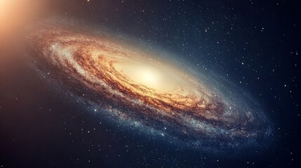 Fototapeta premium Stunning Swirling Galaxy Effect with Bright Cosmic Elements in Space