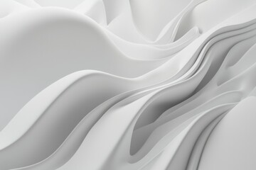 Fototapeta premium Abstract white wavy folds. Background curves. Possible use digital art background