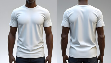 short sleeve white t shirt front and back side mockup design 