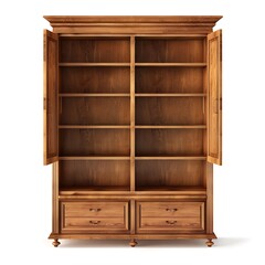 Empty cupboard isolated on white background