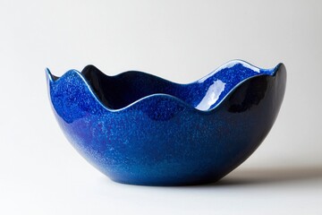 Blue ceramic bowl, studio shot, decorative