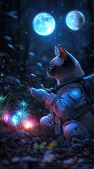 A Siamese cat as a space explorer wearing a rugged pastel spacesuit Whimsical depiction of a space-exploring Siamese cat in stylish pastel gear 