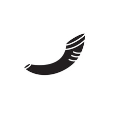 Shofar icon, vector flat black simple trendy style illustration for web and app..eps