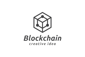Creative Blockchain Technology Logo Design Template