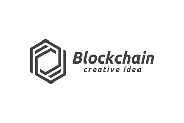 Creative Blockchain Technology Logo Design Template
