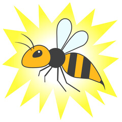 蜂の注意喚起のイラスト