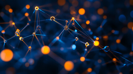Abstract Network Structure in Blue and Orange