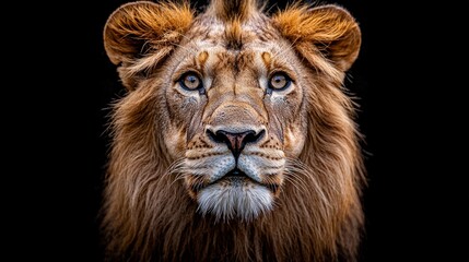 Fototapeta premium Majestic Lion Portrait King of the Jungle Wild Cat African Wildlife