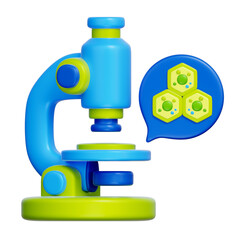 Microscope, Science Biology, 3d rendering.