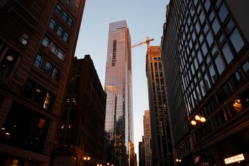 Fototapeta premium Chicago Skyline Modern Skyscraper Construction