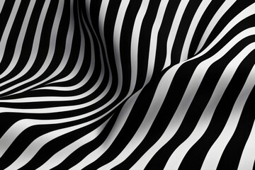 Abstract black and white striped fabric