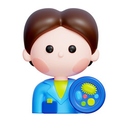 Biologist, Science Biology, 3d rendering.