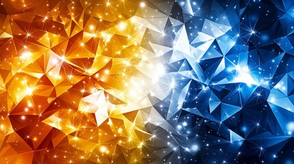 Futuristic Gold   Blue Geometric Abstract Background