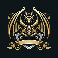 Obraz premium cool minimalist animal and shield logo