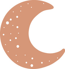 Adorable Pastel Crescent Moon with Playful Dots Vector Illustration