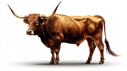 Majestic Texas Longhorn Cow  Brown Cattle  Farm Animal  Ranch  Wild West  Agriculture  Liv