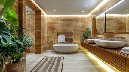 Modern Bathroom with Clean Design and Natural Light, Showcasing Simplicity and Elegance in Contemporary Interiors