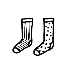 紳士用靴下のかわいい線画イラスト