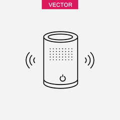 Smart speaker outline icon, simple illustration for web and app..eps