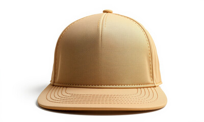 Fototapeta premium plain beige baseball cap mockup with structured design, perfect for showcasing custom designs or branding. Ideal for fashion and promotional use