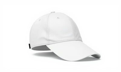 Fototapeta premium stylish white baseball cap with sleek design, perfect for casual wear or outdoor activities. This versatile accessory complements various outfits and adds sporty touch