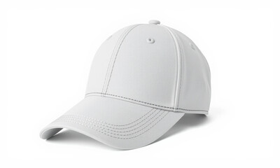 Fototapeta premium stylish white baseball cap with detailed stitching, perfect for casual wear or sports activities. This versatile accessory adds modern touch to any outfit