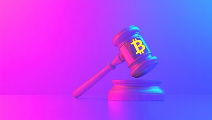 Cryptocurrency legal judgment 3D render