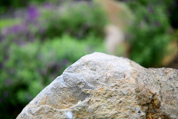 Natural stone in the nature, with bokeh background
