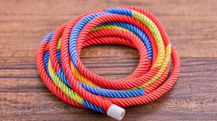 Jump rope workout home gym fitness equipment indoor space top-down view exercise health benefits