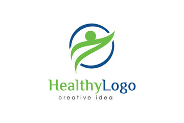 Creative Healthy People Logo Design Template