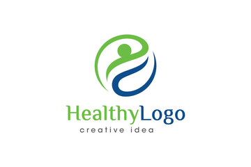 Creative Healthy People Logo Design Template