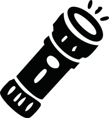 flashlight icon of glyph style vector illustration design
