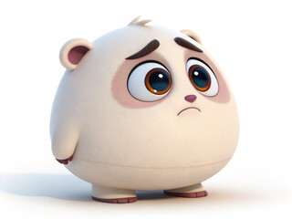 Fototapeta premium Cute piggy emoji emoticon emotion cartoon character 3d rendering with isolated on white