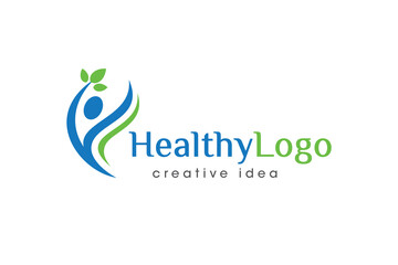 Creative Healthy People Logo Design Template