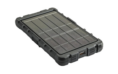 Portable Solar Charger on transparent background PNG.