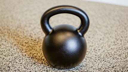 Fototapeta premium Intense kettlebell workout session home gym fitness equipment indoor space close-up view strength training concept