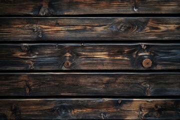 Obraz premium Dark brown wood planks, rustic texture, outdoor wall, background