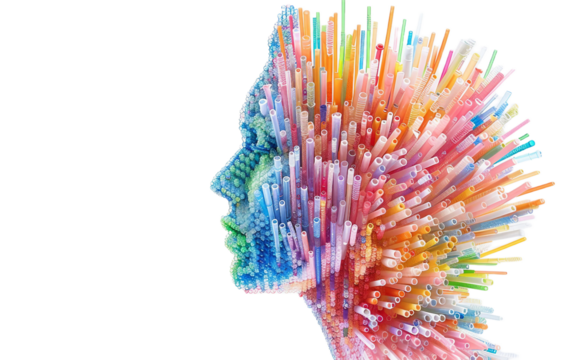 Straw Portrait on transparent background PNG.