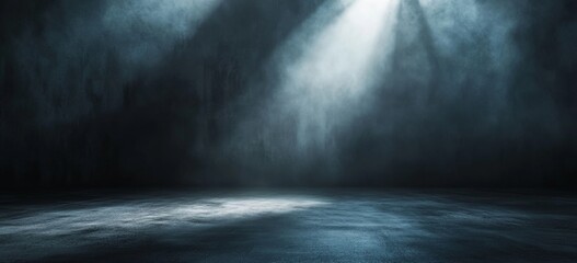 Dark room, smoky floor, spotlight, background texture