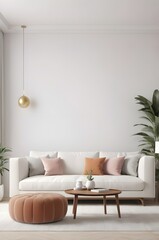 Fototapeta premium Modern minimalist living room interior have sofa and decor accessories with white color 