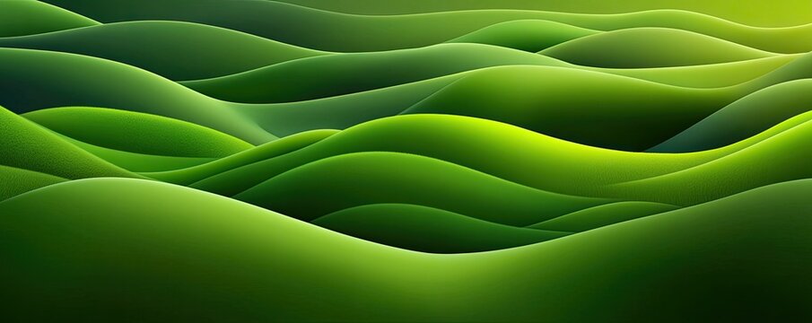 Contemporary ecological design with flowing grass motifs and layered hill textures, suitable for environmental reports, digital billboards, and organic cosmetic brand visuals.