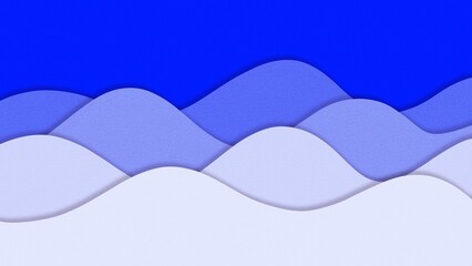 Ocean blue paper cut 3d wave abstract background