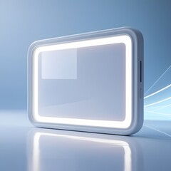 blank white button on blue background