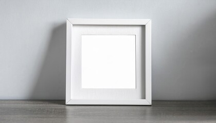 Minimalistic White Photo Frame Showcasing an Empty Canvas, Perfect for Artwork or Home Decor, Evoking a Sense of Anticipation and Clean Aesthetic.