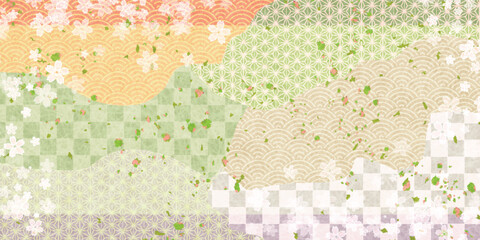 桜　和紙　模様　背景