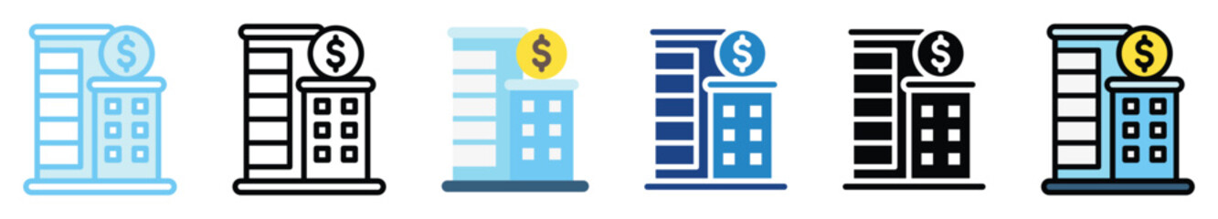 Corporate bonds multi style, mini illustration icon. outline, flat, glyph, line color. For UI, UX, app and web, digital or print. For  education, business, economy, financial theme.